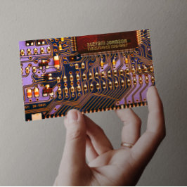 Tarjeta De Visita Circuito impreso de PCB morado, ingeniería de tecn