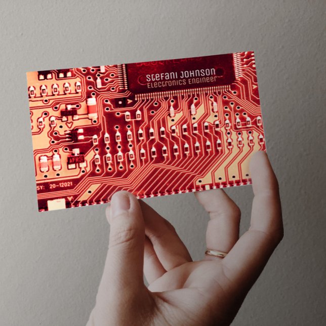 Tarjeta De Visita Circuito impreso de PCB rosado, ingeniería de tecn (Subido por el creador)