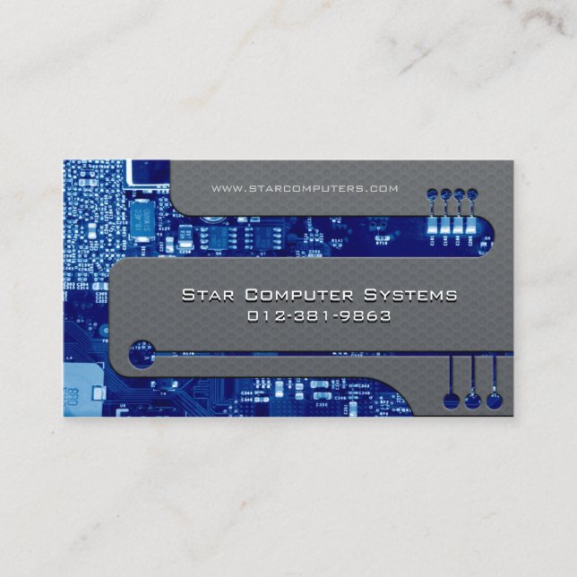 Tarjeta De Visita Circuito Técnico de Programador de Computadoras (Anverso)