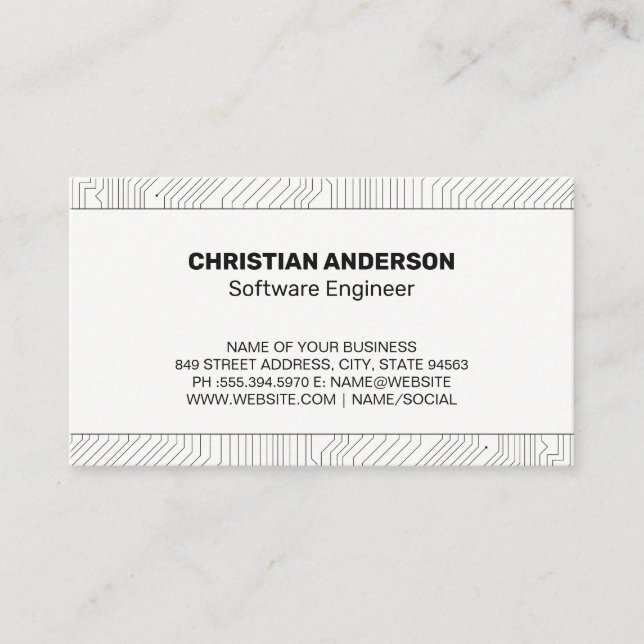 Tarjeta De Visita Circuitos | Programación de software (Anverso)
