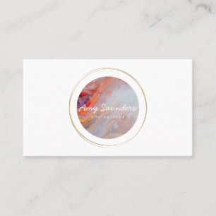 Tarjeta de visita circular del diseño del ópalo de