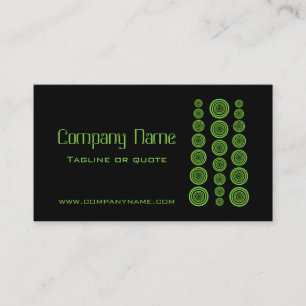 Tarjeta de visita Circular Retro, verde negro y li