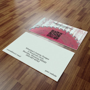 Tarjeta De Visita Circular Rústica vio el código QR del artesano de 