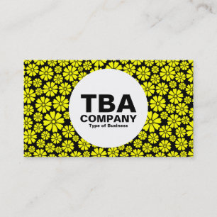 Tarjeta De Visita Círculo - 8 Petales - Amarillo sobre negro