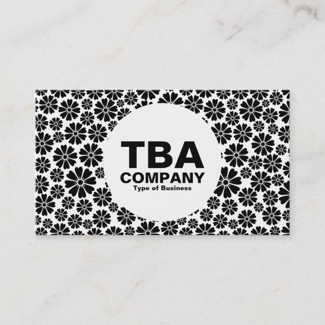 Tarjeta De Visita Círculo - 8 Petales - Negro sobre blanco (Anverso)