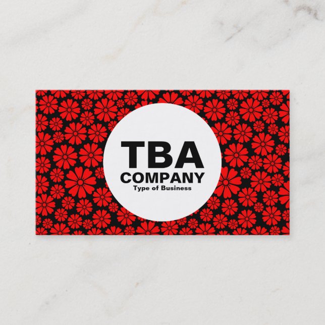 Tarjeta De Visita Círculo - 8 Petales - Rojo sobre negro (Anverso)