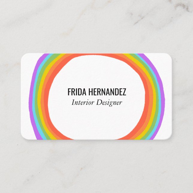 Tarjeta De Visita Círculo arco iris (Anverso)