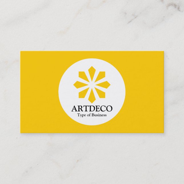 Tarjeta De Visita Círculo - Art Deco - Ámbar (Anverso)