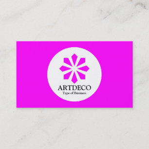 Tarjeta De Visita Círculo - Art Deco - Magenta