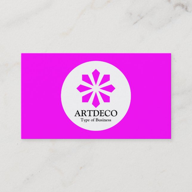 Tarjeta De Visita Círculo - Art Deco - Magenta (Anverso)