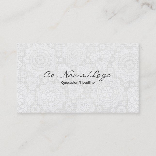 Tarjeta De Visita Círculo Blanco Y Estrellas Patrón Elegante (Anverso)