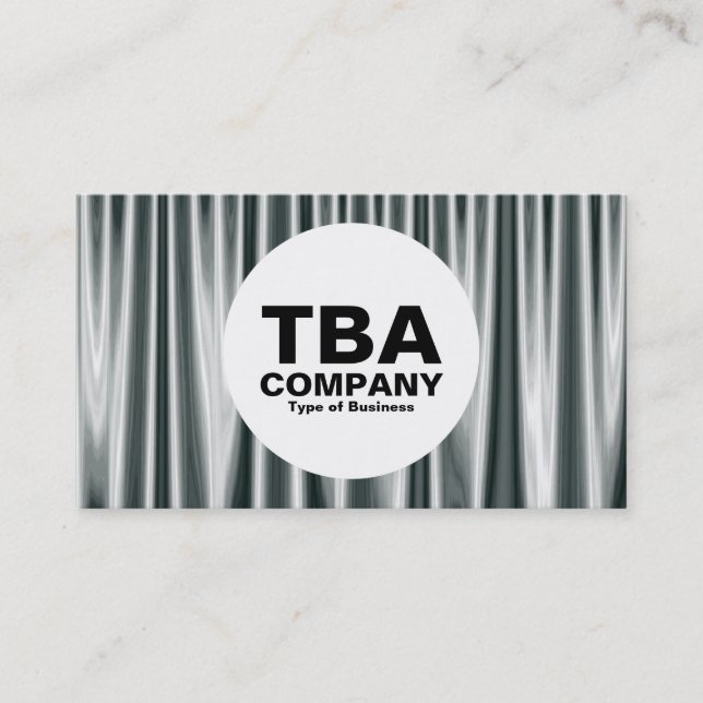 Tarjeta De Visita Círculo - cortinas de plata 02 (Anverso)