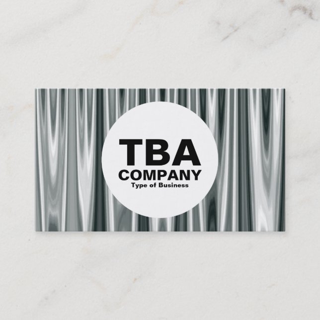 Tarjeta De Visita Círculo - Cortinas plateadas 01 (Anverso)