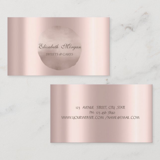 Tarjeta De Visita Círculo de oro rosa elegante y simple chic (Anverso / Reverso)