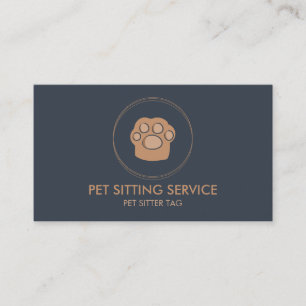 Tarjeta De Visita Círculo de Pata de Mascota Gato Perro Pies