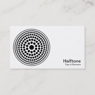 Tarjeta De Visita Círculo de semitono 01 - Blanco y negro