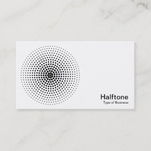 Tarjeta De Visita Círculo de semitono 03 - Blanco y negro
