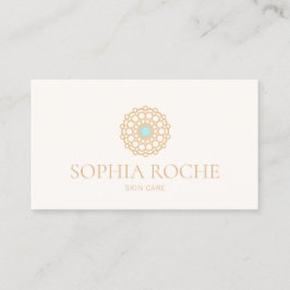 Tarjeta De Visita Círculo dorado Mandala Logotipo Belleza Piel asist