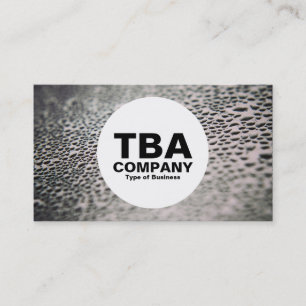 Tarjeta De Visita Círculo - Dropletas de agua en vidrio 02