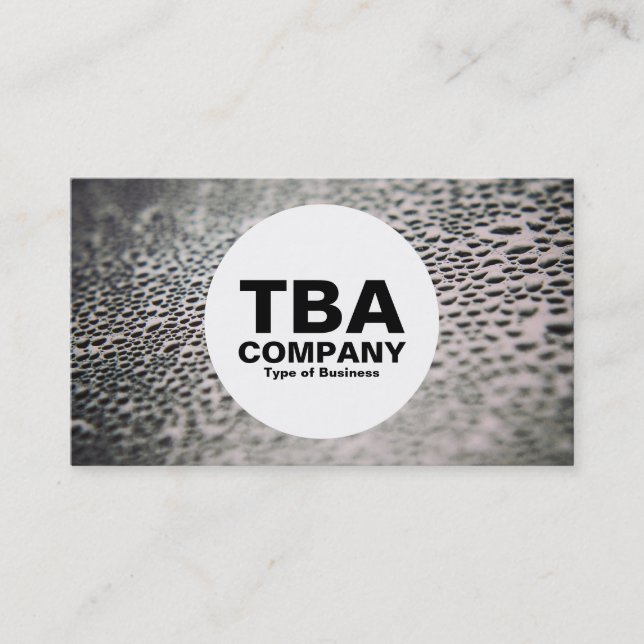 Tarjeta De Visita Círculo - Dropletas de agua en vidrio 02 (Anverso)