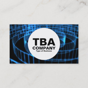 Tarjeta De Visita Círculo - Espiral azul