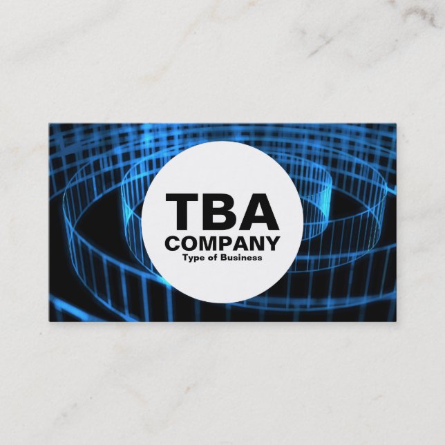 Tarjeta De Visita Círculo - Espiral azul (Anverso)