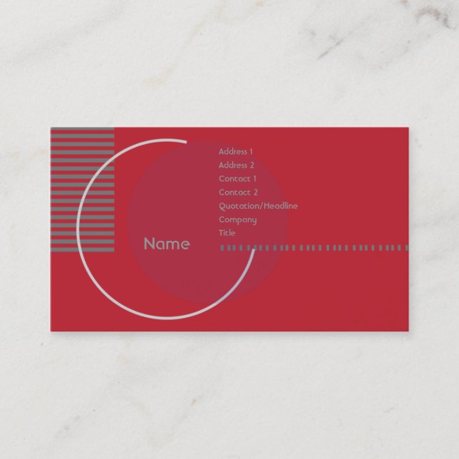 Tarjeta De Visita Círculo geométrico rojo - negocio (Anverso)