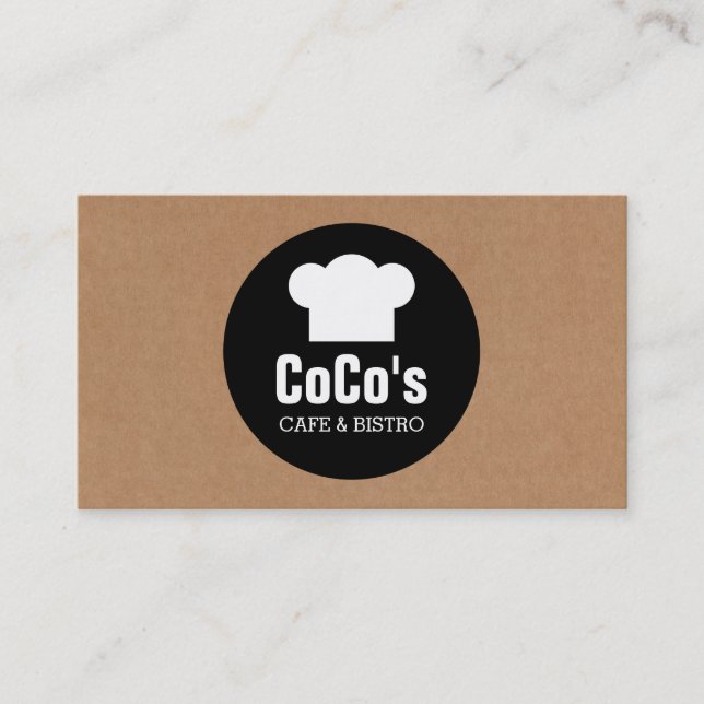 Tarjeta De Visita Círculo Gorra del chef - Caja de cartón (Anverso)
