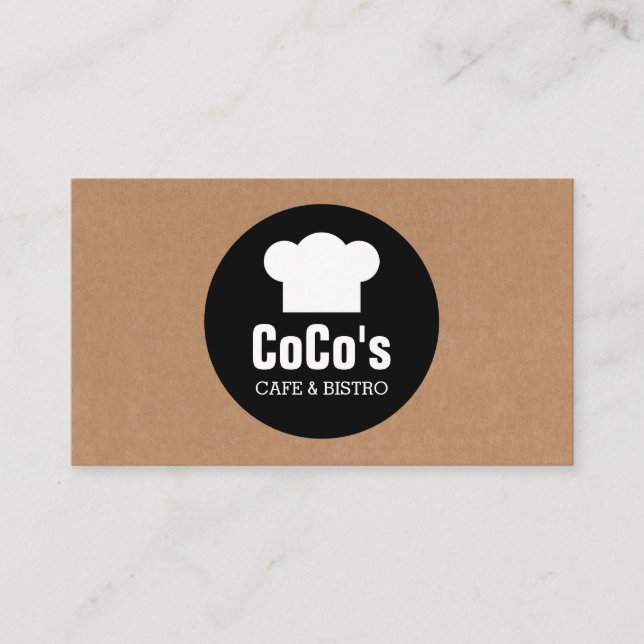 Tarjeta De Visita Círculo Gorra del chef - Caja de cartón (Anverso)