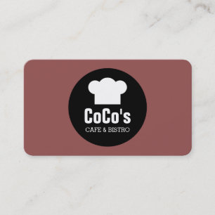Tarjeta De Visita Círculo Gorra del chef - Rojo oscuro 955251