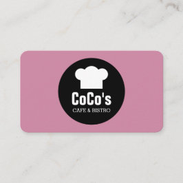 Tarjeta De Visita Círculo Gorra del chef - Rosa de Cashmere