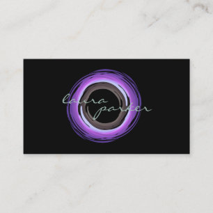 Tarjeta De Visita Círculo moderno acuarela Purple Professional