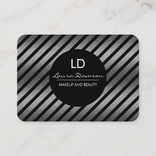 Tarjeta De Visita Círculo monograma de glamour deslizante y bandas