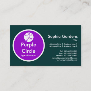 Tarjeta De Visita Círculo morado - Verde oscuro