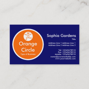 Tarjeta De Visita Círculo naranja - Azul oscuro