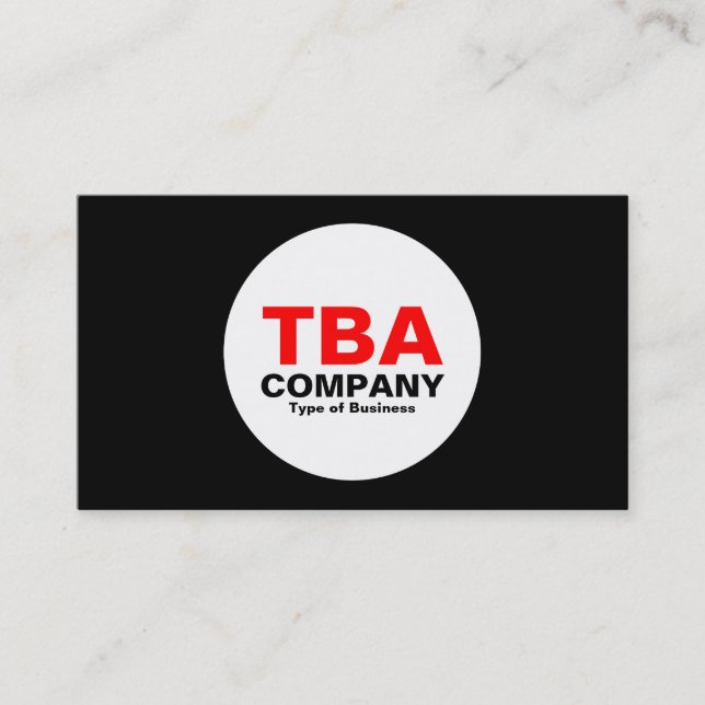 Tarjeta De Visita Círculo - Negro (Anverso)