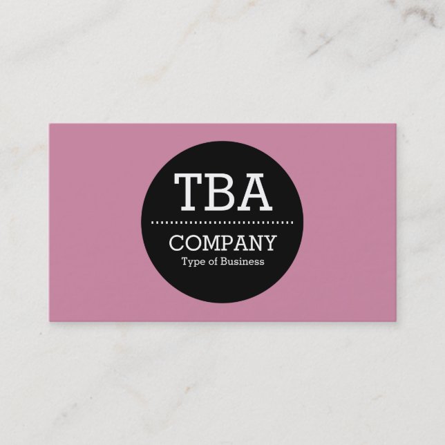 Tarjeta De Visita Círculo negro v2 - Rosa polvoriento (Anverso)