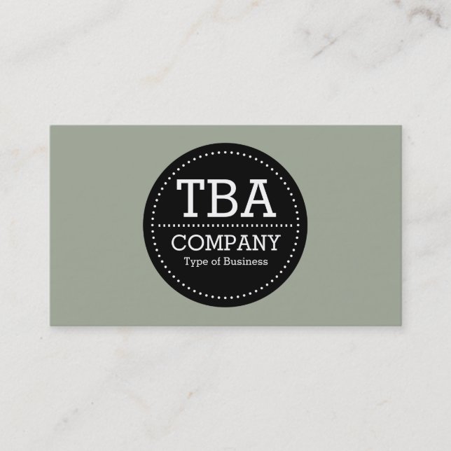 Tarjeta De Visita Círculo negro v3 - Gris cálido a3ac99 (Anverso)