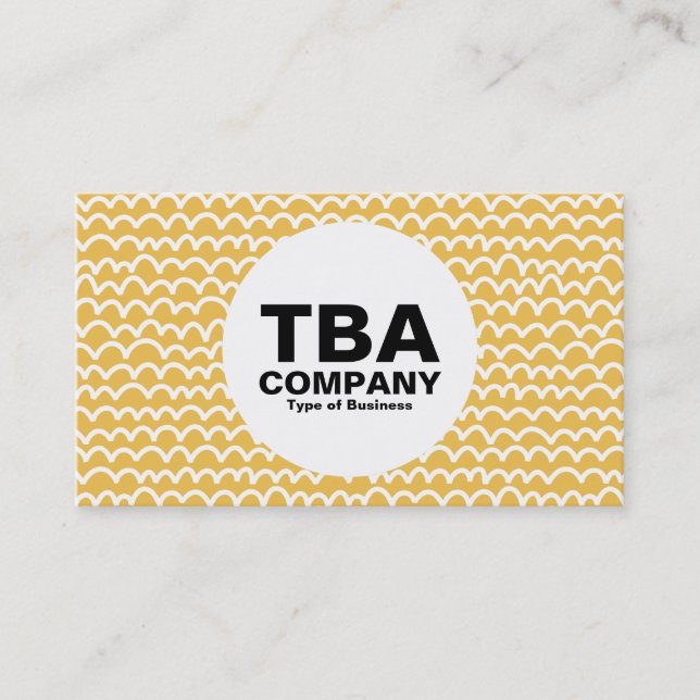 Tarjeta De Visita Círculo - Onda - Blanco sobre Amber efc050 (Anverso)