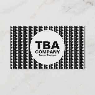 Tarjeta De Visita Círculo - Patrón azteca - Negro sobre blanco