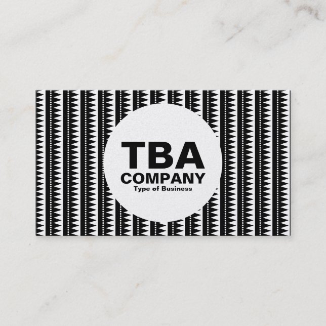 Tarjeta De Visita Círculo - Patrón azteca - Negro sobre blanco (oro) (Anverso)