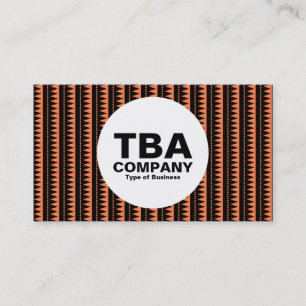 Tarjeta De Visita Círculo - Patrón azteca - negro sobre Naranja: ff7