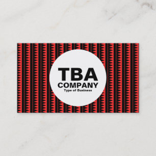 Tarjeta De Visita Círculo - Patrón azteca - Negro sobre rojo: ff2b2b