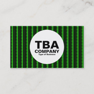Tarjeta De Visita Círculo - Patrón azteca - Negro sobre verde: 21bd1