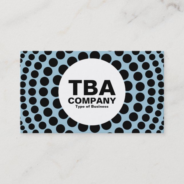 Tarjeta De Visita Círculo - Puntos Concéntricos - Azul pálido 9dc6d8 (Anverso)