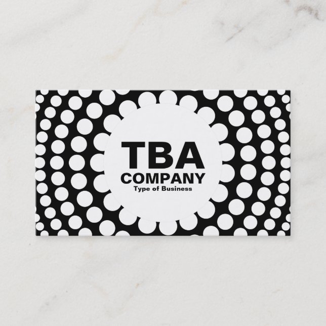 Tarjeta De Visita Círculo - Puntos concéntricos - Blanco sobre negro (Anverso)