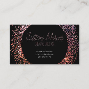 Tarjeta De Visita Círculo Purpurina rosado