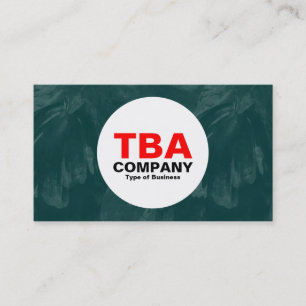 Tarjeta De Visita Círculo - Textura De Pincel Verde Dk