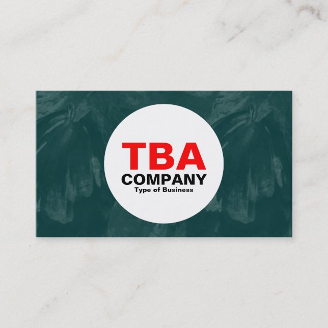 Tarjeta De Visita Círculo - Textura De Pincel Verde Dk (Anverso)
