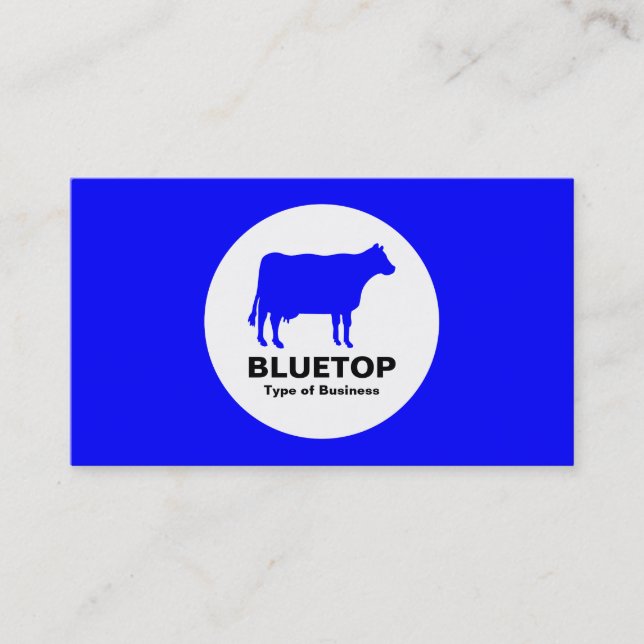 Tarjeta De Visita Círculo - Vaca - Negro (Anverso)